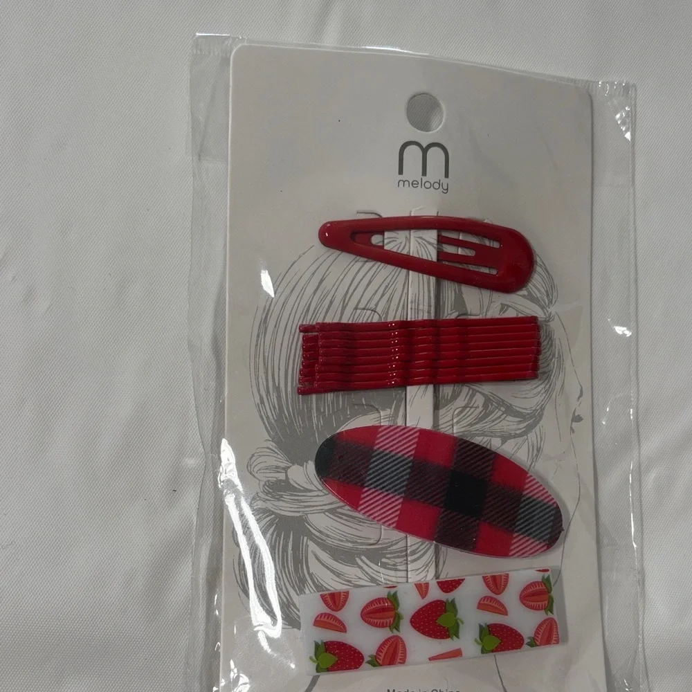 Red and Black Hair Accessory Set-Strawberry Theme